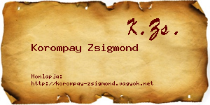 Korompay Zsigmond névjegykártya